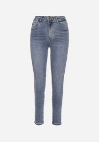 Born2be - Niebieskie Jeansy o Kroju Skinny z Wysokim Stanem Solarie. Okazja: na co dzień. Stan: podwyższony. Kolor: niebieski. Styl: sportowy, casual #6