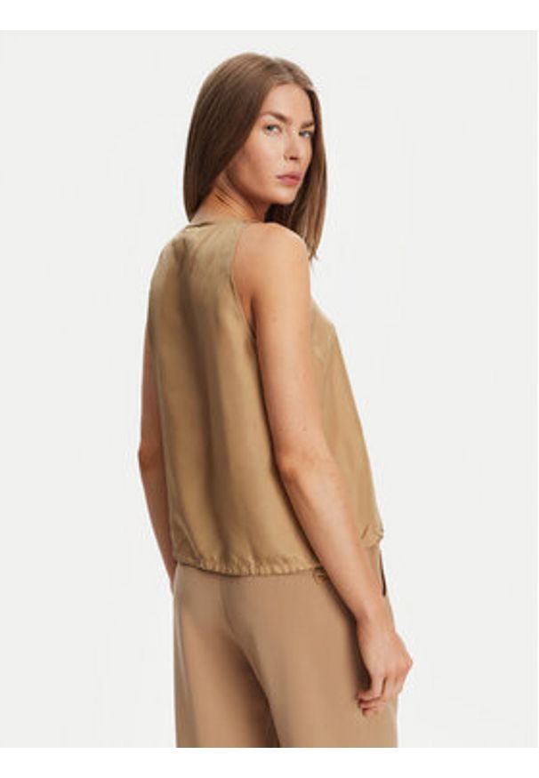 Marella Top Meana 2513161045 Beżowy Regular Fit. Kolor: beżowy. Materiał: jedwab