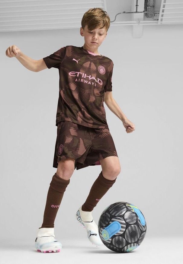 Puma - Młodzieżowe szorty bramkarskie Manchester City 24/25 PUMA. Kolor: brązowy, zielony, wielokolorowy
