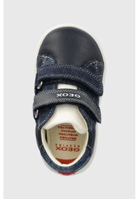 Geox sneakersy skórzane dziecięce kolor granatowy. Nosek buta: okrągły. Zapięcie: rzepy. Kolor: niebieski. Materiał: skóra #2