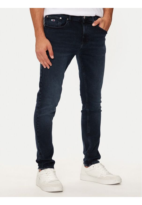 Tommy Jeans Jeansy Austin DM0DM20399 Granatowy Slim Fit. Kolor: niebieski