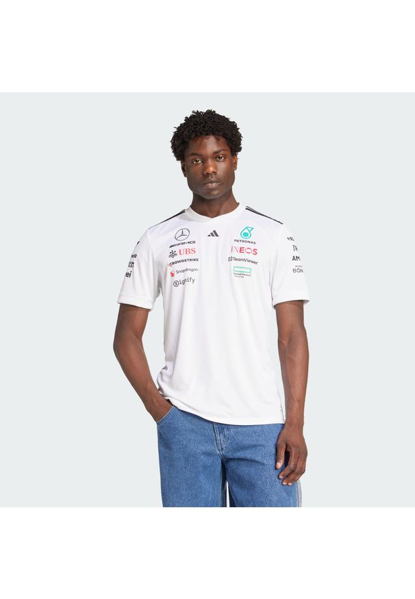 Adidas - Koszulka Mercedes - Amg Petronas Formula One Team Driver. Kolor: czarny, wielokolorowy, biały. Materiał: materiał. Sport: fitness