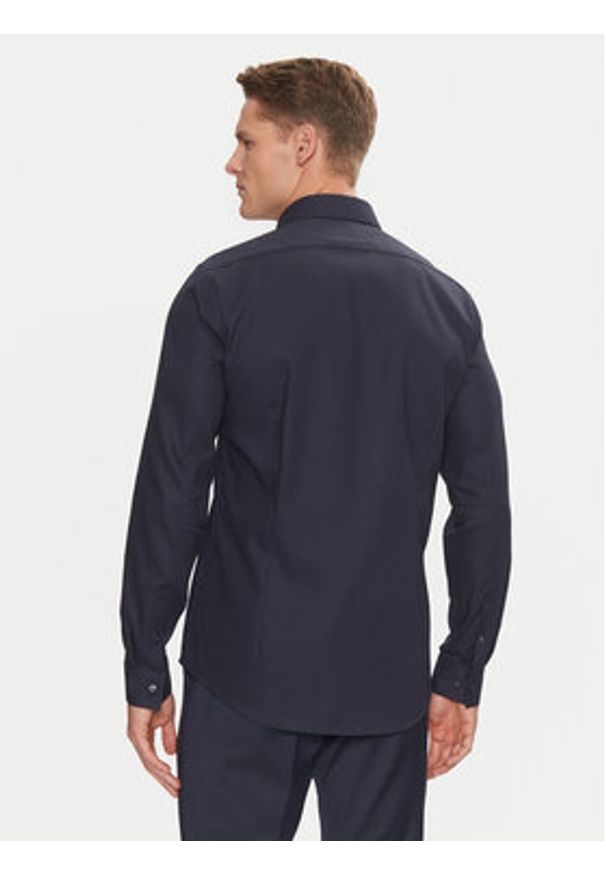 Calvin Klein Koszula Non Iron Tonal Strct Slim Shirt K10K113848 Granatowy Regular Fit. Kolor: niebieski. Materiał: bawełna