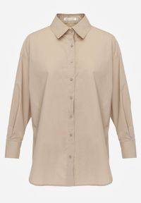 Renee - Beżowa Koszula Bawełniana Aquida. Kolor: beżowy. Materiał: bawełna. Długość rękawa: długi rękaw. Długość: długie #8