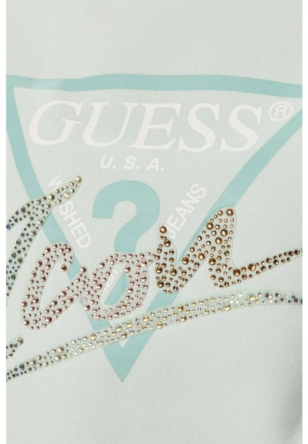 Guess - GUESS Miętowa damska bluza Icon, Rozmiar L. Kolor: zielony