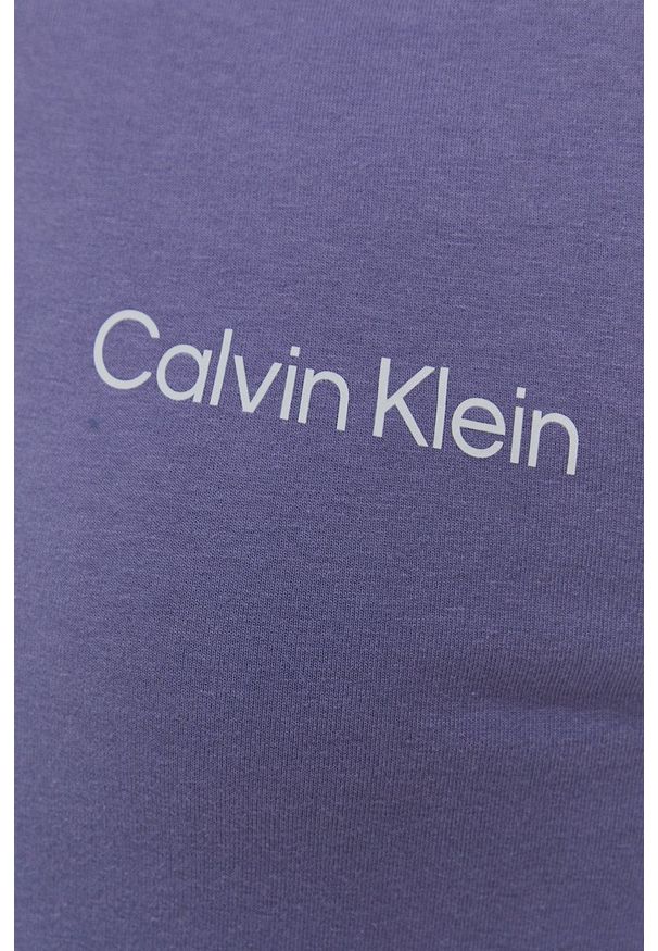 Calvin Klein Underwear Bluza piżamowa damska kolor różowy. Kolor: fioletowy. Materiał: dzianina, poliester. Długość: długie. Wzór: nadruk