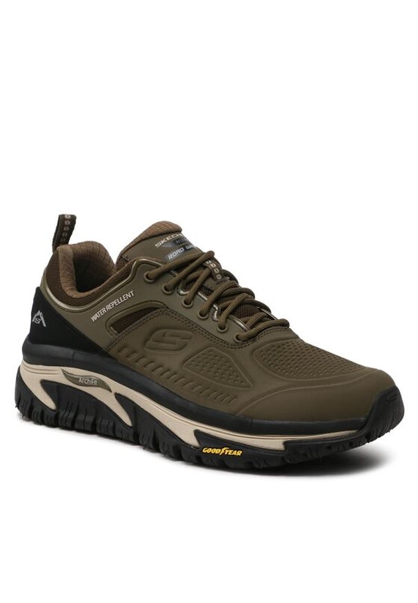 skechers - Skechers Sneakersy Recon 237333/OLBK Khaki. Kolor: brązowy. Materiał: skóra