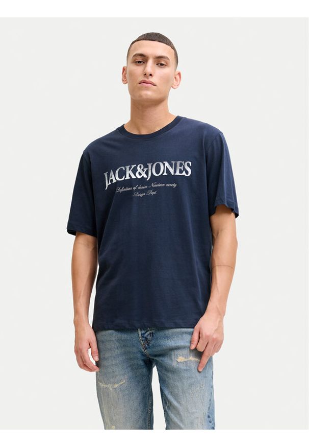 Jack & Jones T-Shirt Evin 12290173 Niebieski Regular Fit. Kolor: niebieski. Materiał: bawełna