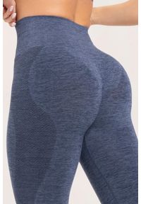 GYM GLAMOUR - Legginsy fitness damskie Gym Glamour seamless. Kolor: niebieski. Sport: fitness