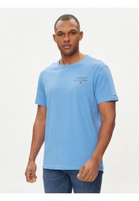 TOMMY HILFIGER - Tommy Hilfiger T-Shirt Logo UM0UM02916 Niebieski Regular Fit. Kolor: niebieski. Materiał: bawełna #1
