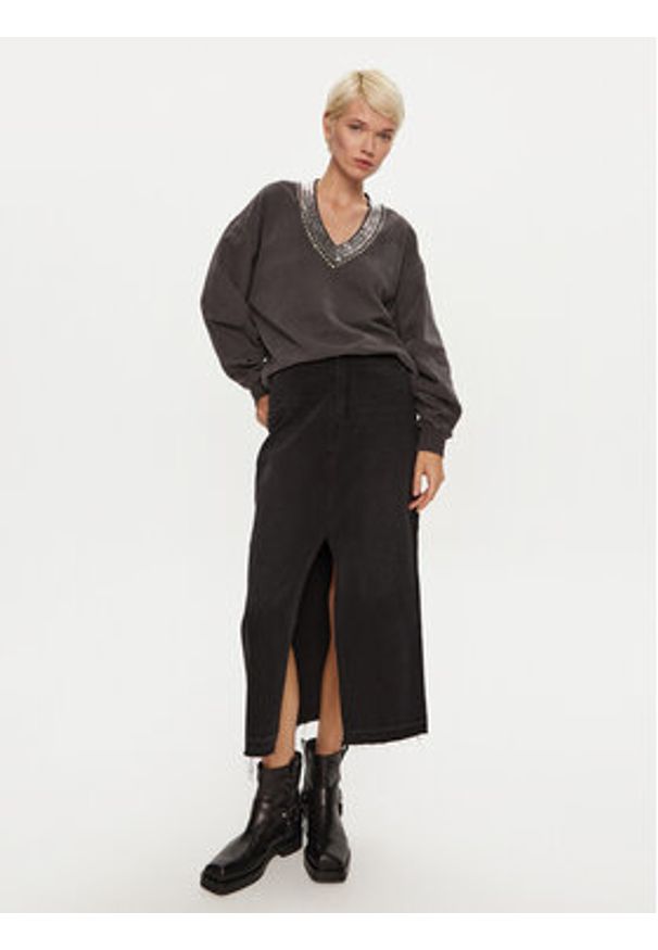 Pinko - PINKO Bluza Raboni 104458 A297 Szary Regular Fit. Kolor: szary. Materiał: bawełna