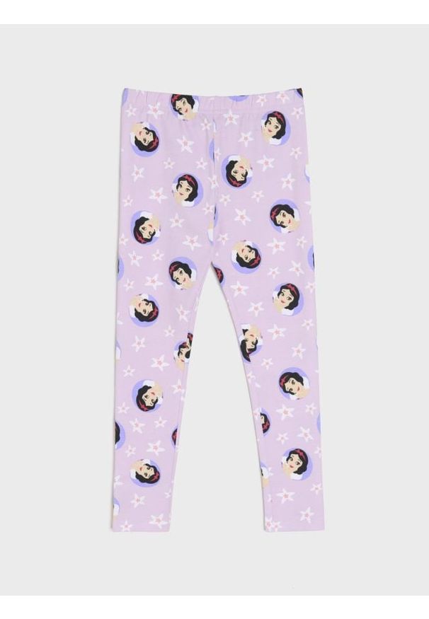 Sinsay - Legginsy Disney Princesses - fioletowy. Kolor: fioletowy. Wzór: motyw z bajki