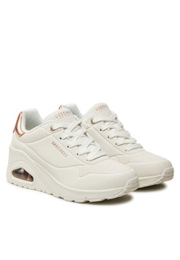 skechers - Skechers Sneakersy Uno Wedge - Hi Steps 177520/WHT Biały. Kolor: biały. Materiał: skóra