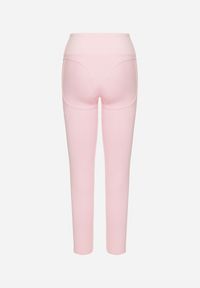 Born2be - Różowe Legginsy z Modelującymi Przeszyciami Selettia. Okazja: na co dzień, na spacer. Kolor: różowy. Styl: klasyczny, casual #3