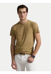 Polo Ralph Lauren T-Shirt 710671438429 Beżowy Custom Slim Fit. Typ kołnierza: polo. Kolor: beżowy. Materiał: bawełna #1