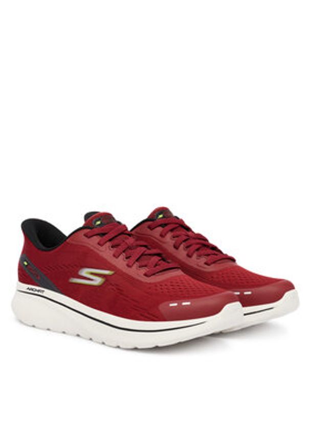 skechers - Skechers Sneakersy Go Walk Arch Fit N-Joy 217075 DKRD Bordowy. Kolor: czerwony. Materiał: materiał