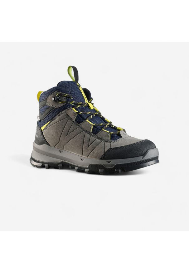 quechua - Buty turystyczne dla dzieci Quechua mh900 wysokie wodoodporne. Kolor: niebieski, zielony, wielokolorowy. Materiał: materiał, skóra. Szerokość cholewki: normalna. Sport: turystyka piesza