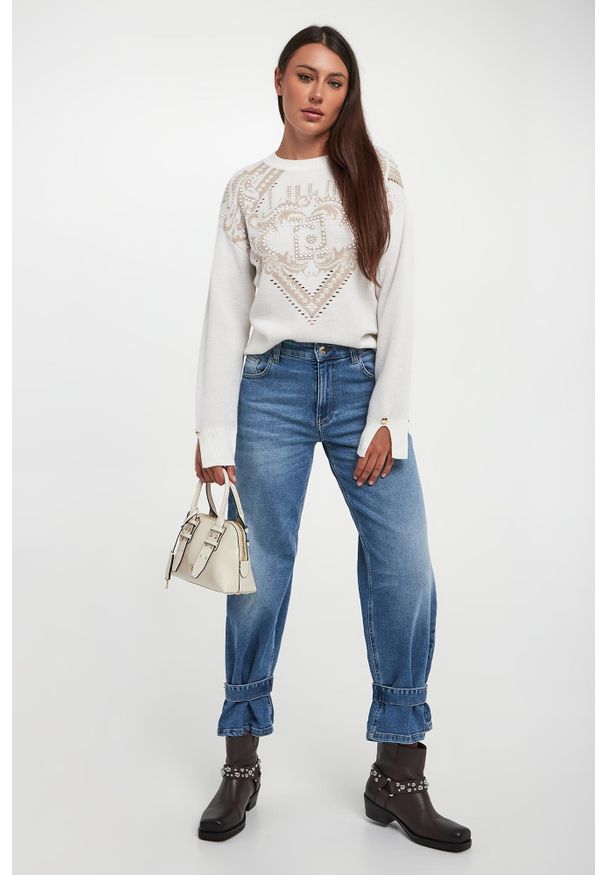 Liu Jo - Sweter damski wełniany LIU JO. Materiał: wełna