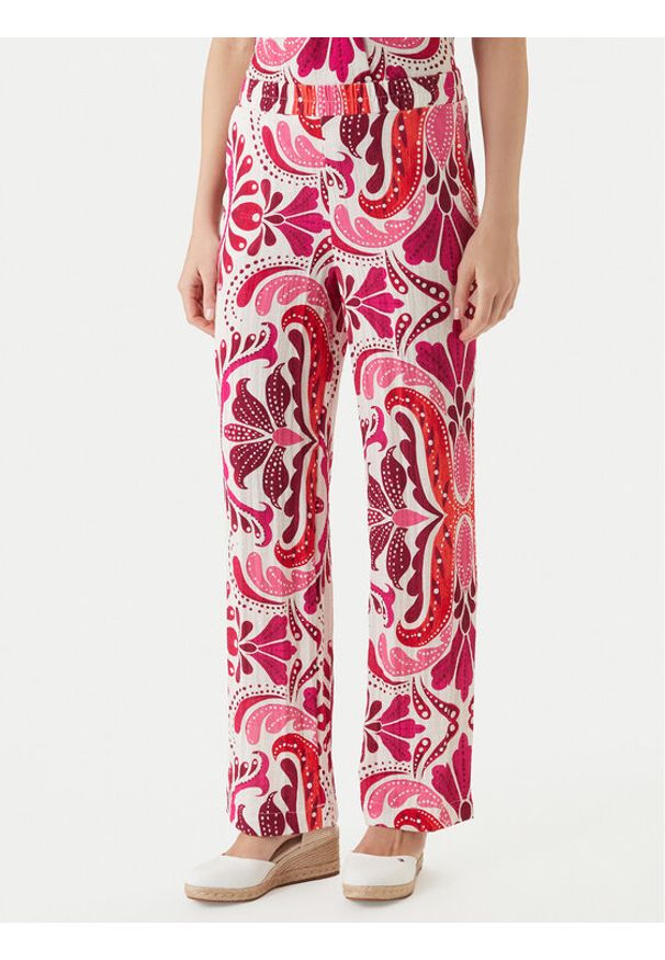 Morgan Spodnie materiałowe 261-PMARIA Różowy Regular Fit. Kolor: różowy. Materiał: wiskoza