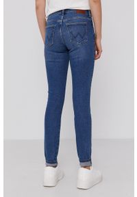 Wrangler jeansy Skinny Airblue damskie medium waist. Kolor: niebieski #2