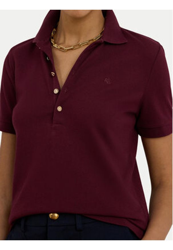 Lauren Ralph Lauren - LAUREN RALPH LAUREN Polo 200679219108 Bordowy Regular Fit. Typ kołnierza: polo. Kolor: czerwony. Materiał: bawełna