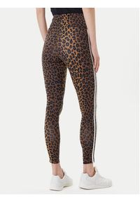 Adidas - adidas Legginsy Leopard 3-Stripes JW7308 Brązowy Slim Fit. Kolor: brązowy. Materiał: bawełna #4