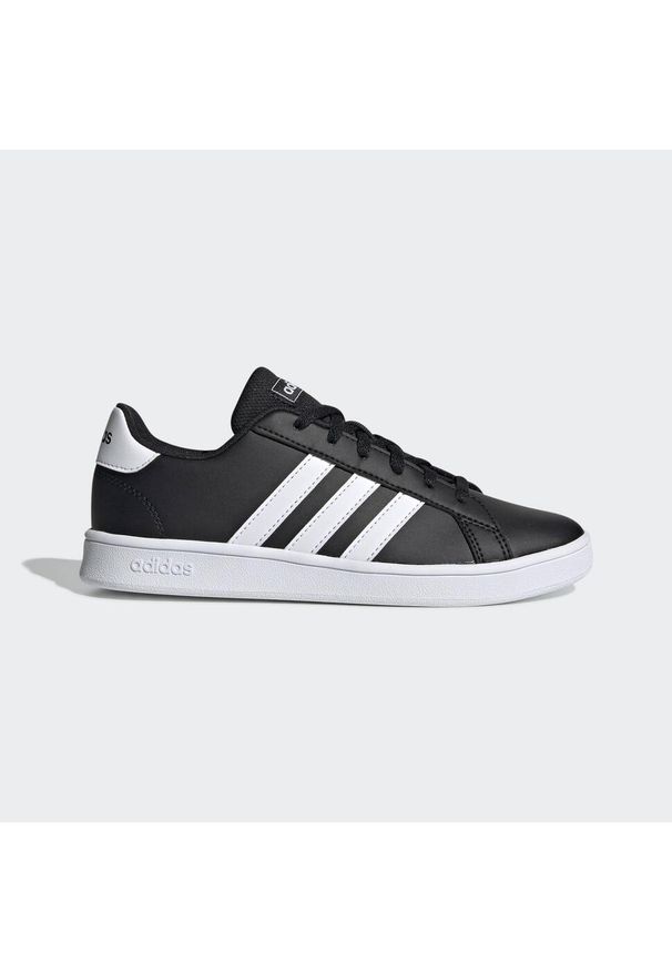 Obuwie tenisowe Dziecko Adidas Grand Court czarny. Okazja: na co dzień. Kolor: czarny, biały, wielokolorowy. Sport: turystyka piesza, tenis