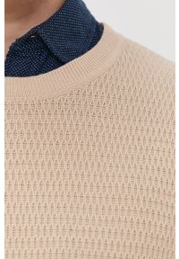 PRODUKT by Jack & Jones - Produkt by Jack & Jones Sweter męski kolor kremowy. Okazja: na co dzień. Kolor: beżowy. Materiał: dzianina. Długość rękawa: długi rękaw. Długość: długie. Wzór: ze splotem. Styl: casual #4