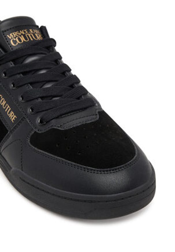 Versace Jeans Couture Sneakersy 79YA3SD4 ZPB39 Czarny. Kolor: czarny. Materiał: skóra, zamsz