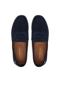 TOMMY HILFIGER - Tommy Hilfiger Mokasyny Flag Soft Suede Driver Loafer FW0FW08558 Granatowy. Kolor: niebieski. Materiał: zamsz, skóra