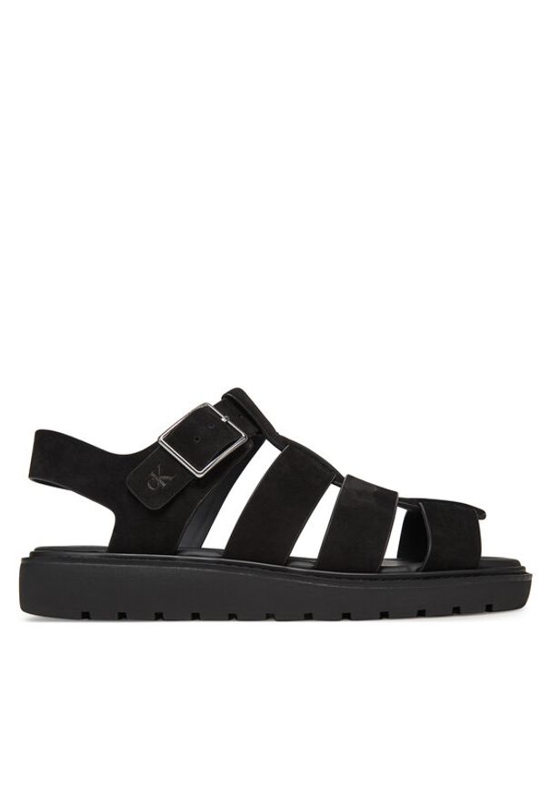 Calvin Klein Jeans Sandały Fisherman Hw Sandal Lth YW0YW01962 Czarny. Kolor: czarny. Materiał: skóra