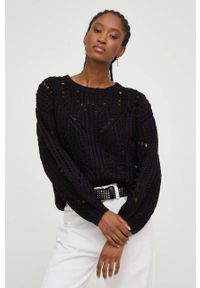 Answear Lab sweter damski kolor czarny ciepły. Kolor: czarny. Materiał: dzianina. Wzór: ze splotem. Styl: wakacyjny #4