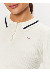 Tommy Jeans Sweter DW0DW19887 Écru Slim Fit. Materiał: bawełna