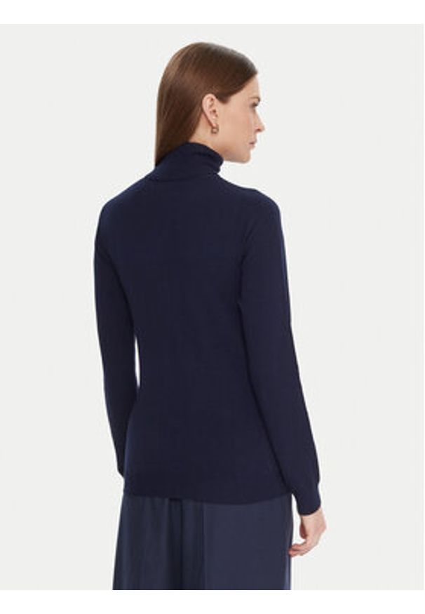 Kontatto Golf 3M0824C Granatowy Regular Fit. Typ kołnierza: golf. Kolor: niebieski. Materiał: wiskoza