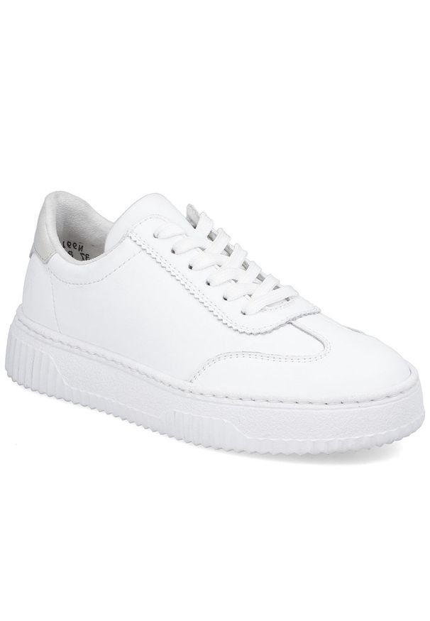 Skórzane półbuty damskie sportowe Rieker N9910-80. Materiał: skóra. Styl: sportowy