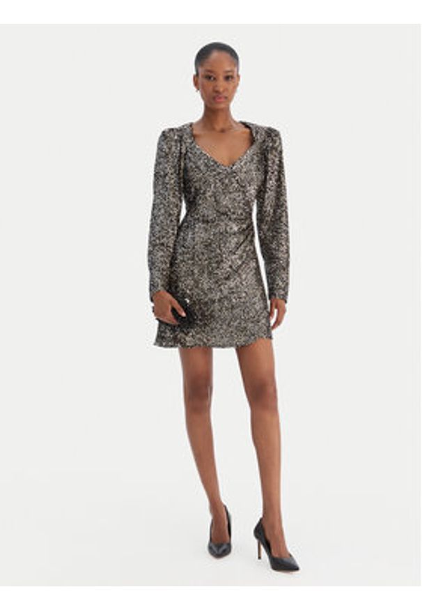 Rinascimento Sukienka koktajlowa CFC0126602003 Srebrny Slim Fit. Kolor: srebrny. Materiał: syntetyk. Styl: wizytowy