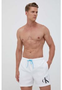 Calvin Klein szorty kąpielowe kolor biały. Kolor: biały. Materiał: poliester #1