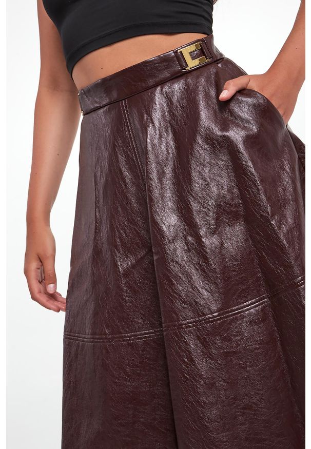 Elisabetta Franchi - Spódnica midi z ekoskóry ELISABETTA FRANCHI