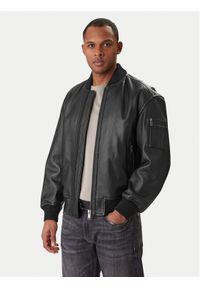 BOSS Kurtka skórzana Jakri 50552151 Czarny Regular Fit. Kolor: czarny. Materiał: skóra #1