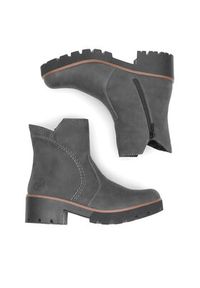 Rieker Trzewiki 79261-45 Szary. Kolor: szary. Materiał: materiał #7