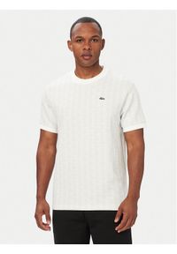 Lacoste T-Shirt TH1197 Beżowy Regular Fit. Kolor: beżowy #1
