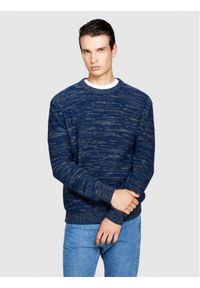Sisley Sweter 117GT102V Granatowy Regular Fit. Kolor: niebieski. Materiał: bawełna