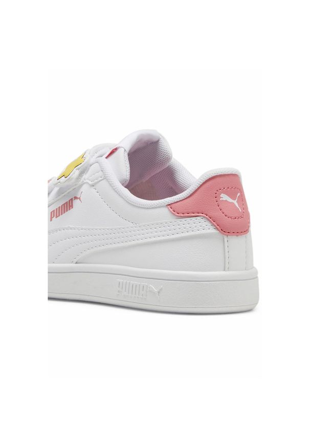 Puma - Dziecięce sneakersy PUMA Smash 3.0 Badges PUMA White Passionfruit Pink. Kolor: biały, wielokolorowy, różowy