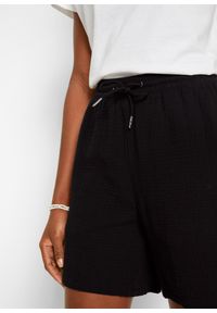 bonprix - Szorty muślinowe. Kolor: czarny. Materiał: bawełna #3