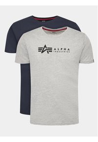Alpha Industries Komplet 2 t-shirtów Alpha Label 118534 Kolorowy Regular Fit. Materiał: bawełna. Wzór: kolorowy #11