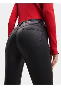 Desigual Spodnie skórzane 23WWPW21 Czarny Slim Fit. Kolor: czarny. Materiał: skóra, wiskoza