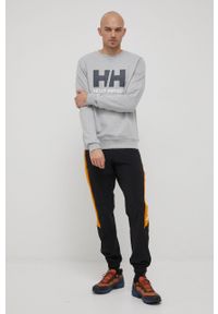 Helly Hansen bluza bawełniana męska kolor szary gładka 34000-597. Okazja: na co dzień. Kolor: szary. Materiał: bawełna. Wzór: gładki. Styl: casual #3