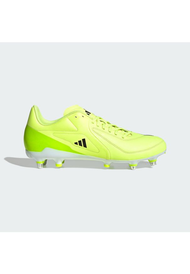Adidas - Buty RS15 Elite Soft Ground Rugby. Kolor: zielony, żółty, wielokolorowy. Materiał: materiał, skóra. Sport: piłka nożna