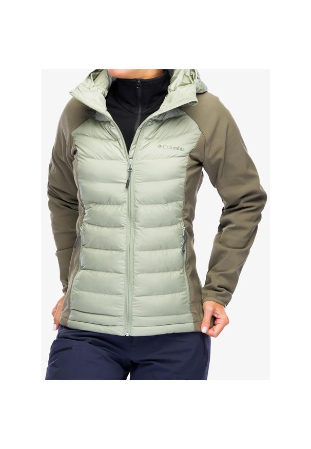 columbia - Kurtka hybrydowa damska Columbia Powder Lite II Hybrid Hooded Jacket. Kolor: zielony. Sport: turystyka piesza