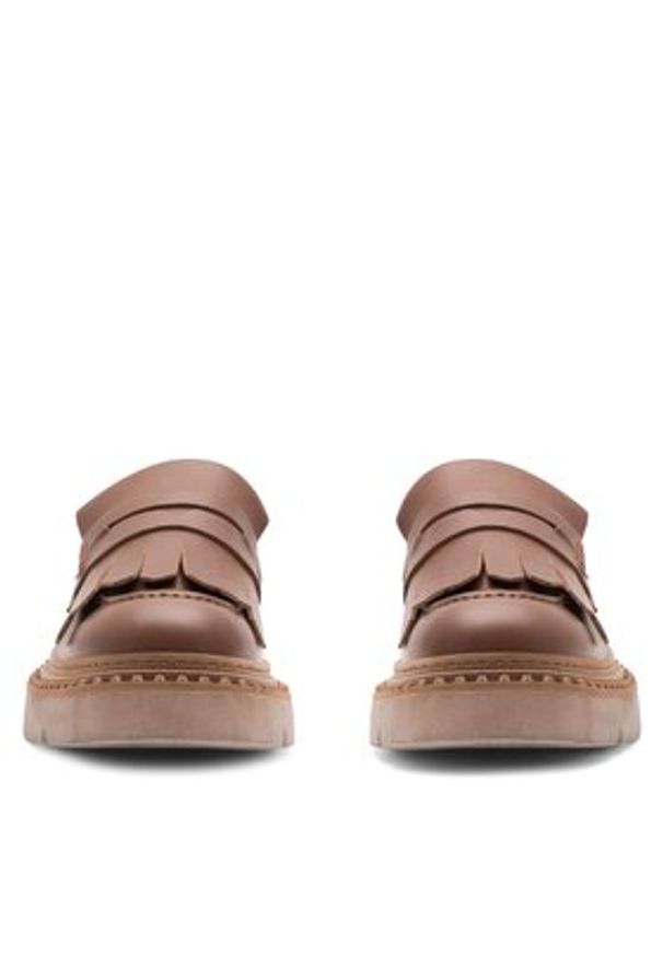 Badura Loafersy SINES-23FW110-V Brązowy. Kolor: brązowy. Materiał: skóra